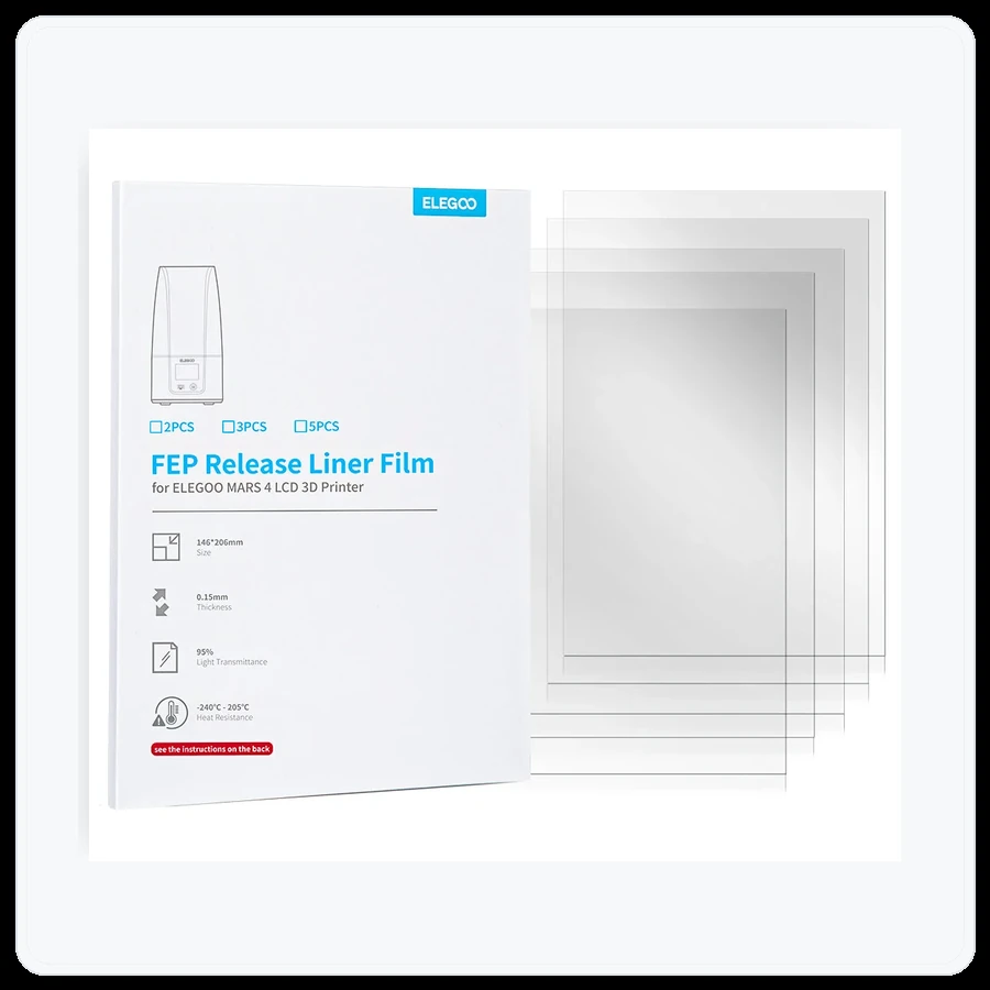 ELEGOO FEP Film for Mars 4/5/5 Ultra (5 Pcs)
